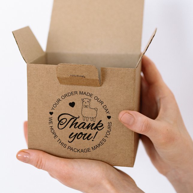 Carimbo De Borracha Cute Lhama Obrigado (Criador carregado)