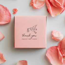 Carimbo De Borracha Cute Stork Doodle Baby Shower Thank You