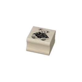 Carimbo De Borracha Cute Victorian Teddy Bear in a Sweater&Bow Stamp