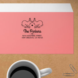 Carimbo De Borracha Cute Vintage Bunnies Adora Nome E Endereço Da Famí