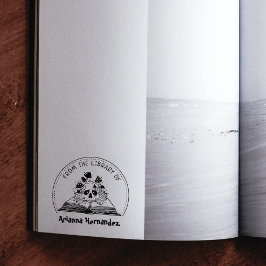 Carimbo De Borracha Da Biblioteca De, Crânio Místico De Cogumelo