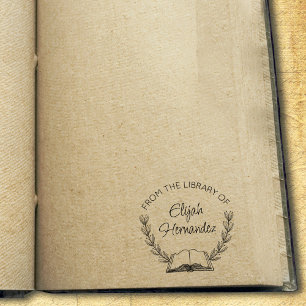 Carimbo De Borracha Da Biblioteca de, Livro Botânico