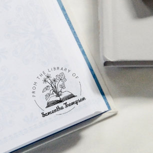 Carimbo De Borracha Da Biblioteca de, Livro Botânico