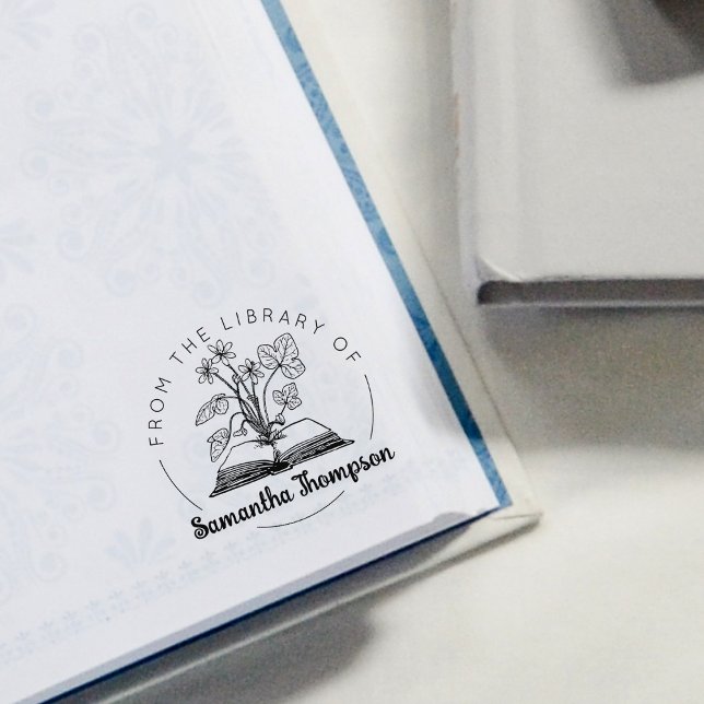 Carimbo De Borracha Da Biblioteca de, Livro Botânico (Criador carregado)