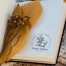 Carimbo De Borracha Da Biblioteca de, Livro Botânico