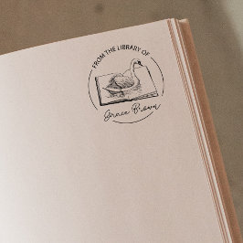 Carimbo De Borracha Da Biblioteca De, Livro De Camas
