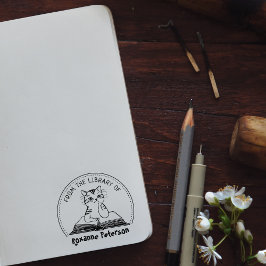 Carimbo De Borracha Da Biblioteca de, Livro de Gatos Bonitos