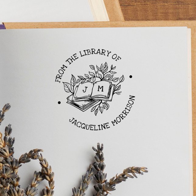 Carimbo De Borracha Da Biblioteca de Livros Botânicos Antigos Initial (Criador carregado)