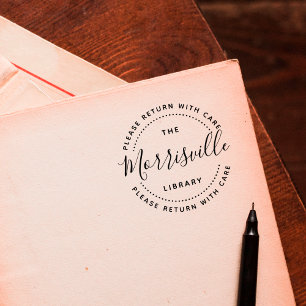 Carimbo De Borracha Da Biblioteca De Nomes, Devolva Com Cuidado