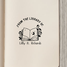 Carimbo De Borracha Da Biblioteca de [Seu Nome] - Livro Mágico