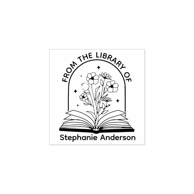 Carimbo De Borracha Da Biblioteca do Livreto (Impressão)