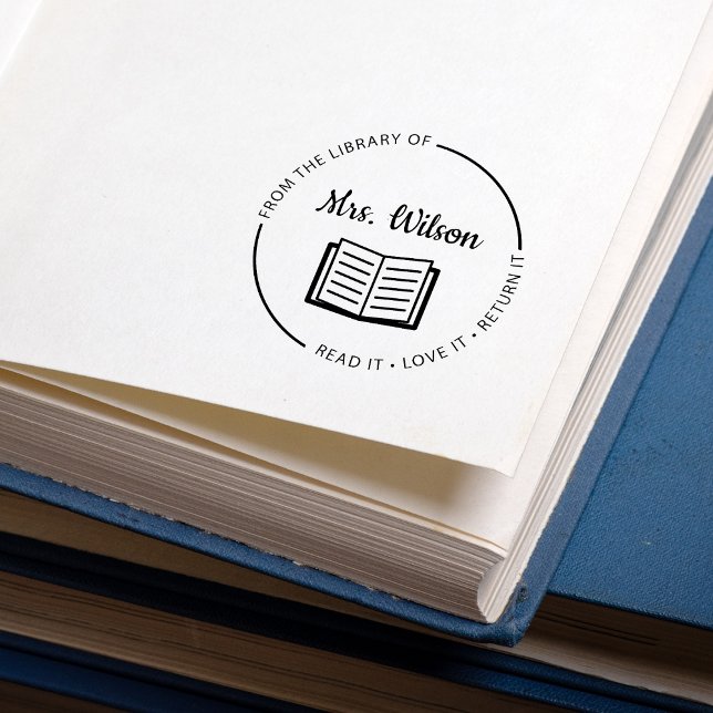 Carimbo De Borracha Da Biblioteca Do Professor (Criador carregado)