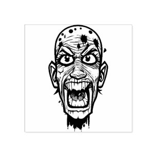 Carimbo de borracha da cabeça Zombie
