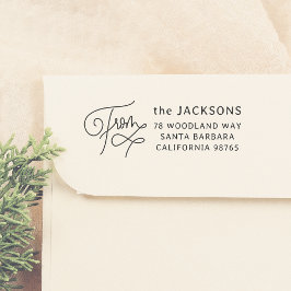 Carimbo De Borracha Da Calliografia Endereço de Retorno Moderno e Eleg