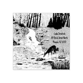 Carimbo de Borracha da Corça e do Filhote