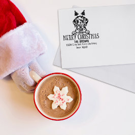 Carimbo De Borracha Dalmaciano Cão Feliz Alojamento de Natal