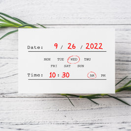 Carimbo De Borracha Data e Hora