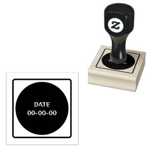 Carimbo De Borracha DATA personalizada 00-00-00 Texto Impresso Cor Pre