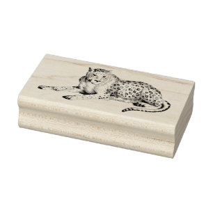 Carimbo de Borracha de Arte de Leopardo-da-Nevada 
