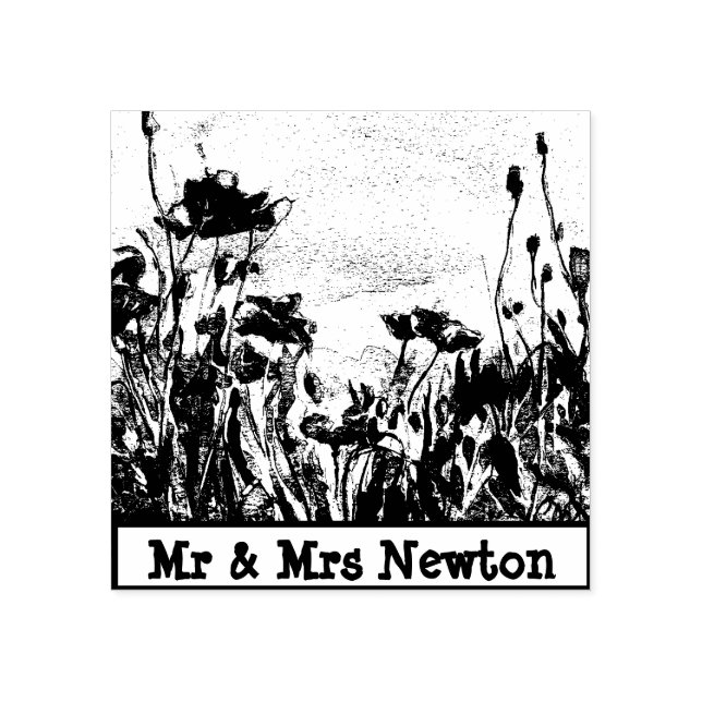 Carimbo de Borracha de Arte Fina de Campo Poppy, C (Impressão)