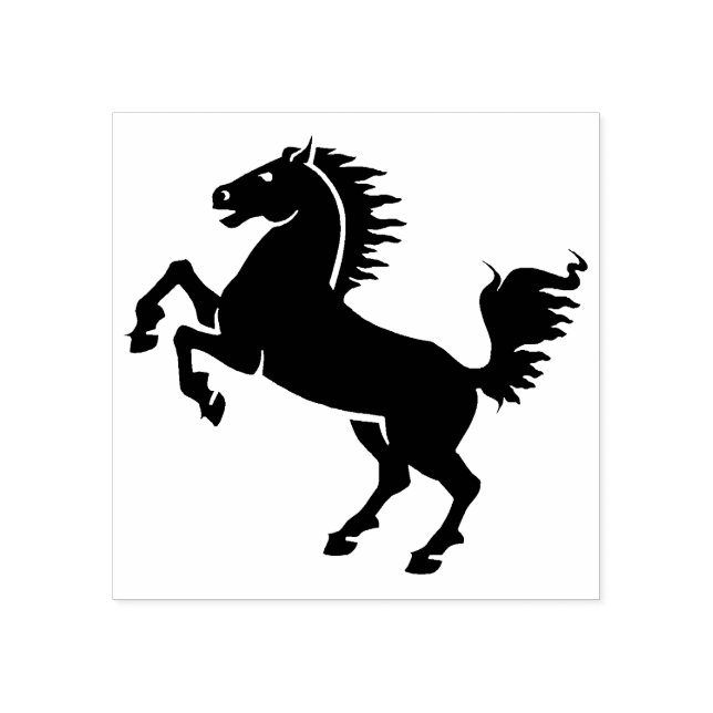 Carimbo de Borracha de Cavalo Selvagem (Impressão)