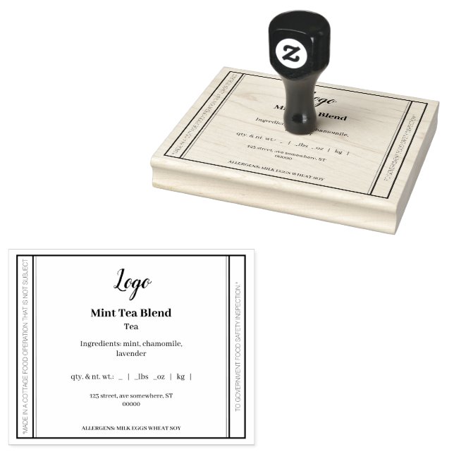 Carimbo de borracha de Comida de algodão simples (Carimbado)