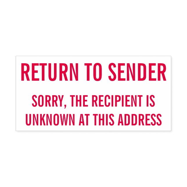Carimbo de Borracha de Destinatário Desconhecido " (Design)