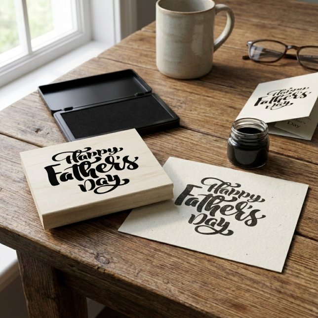 Carimbo de Borracha de Dia de os pais Feliz (Happy Father's Day! Rubber Stamp)