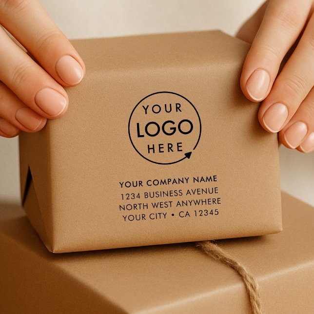 Carimbo de Borracha de Endereço Comercial | Marca  (Professional pre-addressed stamp showcasing your brand for envelopes, parcels & business mail)