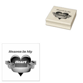 Carimbo de Borracha de Madeira Céu no Meu Coração