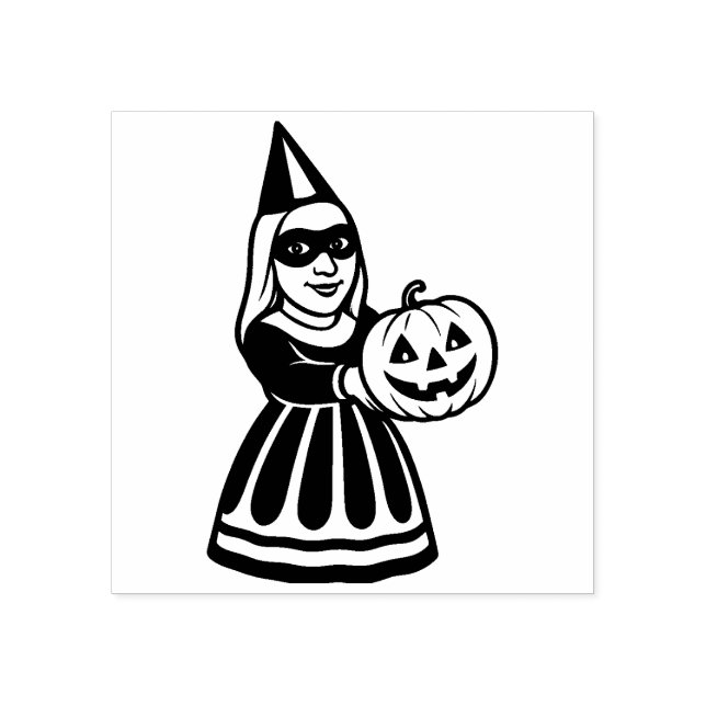 Carimbo de Borracha de Mulher de Festa de Hallowee (Impressão)