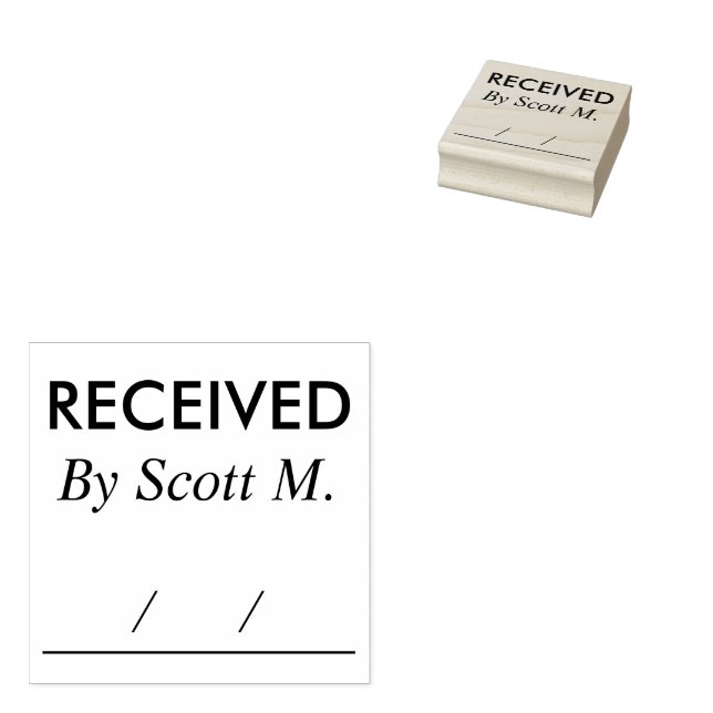 Carimbo de Borracha de Nome Personalizado Recebido (Carimbado)