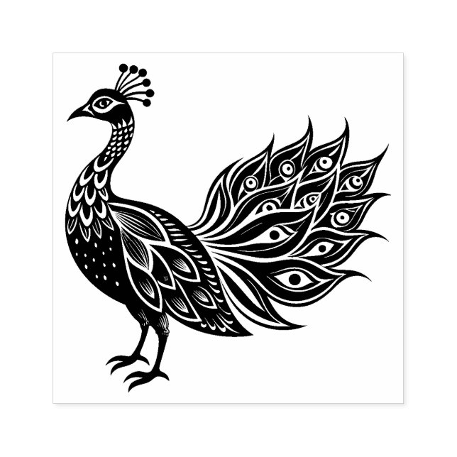 Carimbo de borracha de peacock (Impressão)