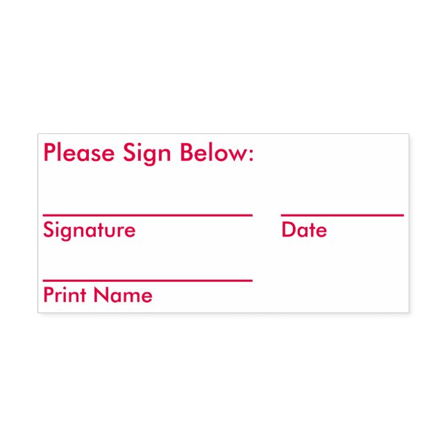 Carimbo de Borracha de Pedido de Assinatura Simple (Design)