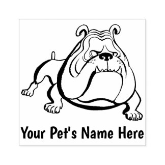 Carimbo de Borracha de Pet Bulldog Personalizável