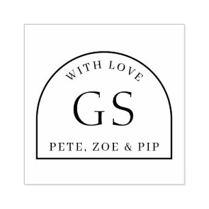 Carimbo de Borracha de Presente com Monograma Simp