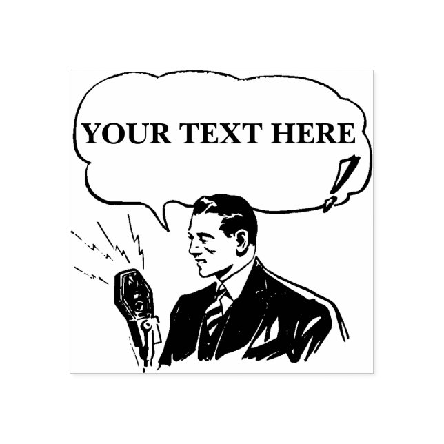 Carimbo de Borracha de Radiodifusão Personalizável (Impressão)