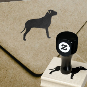 Carimbo De Borracha De Silhueta De Cão De Pit
