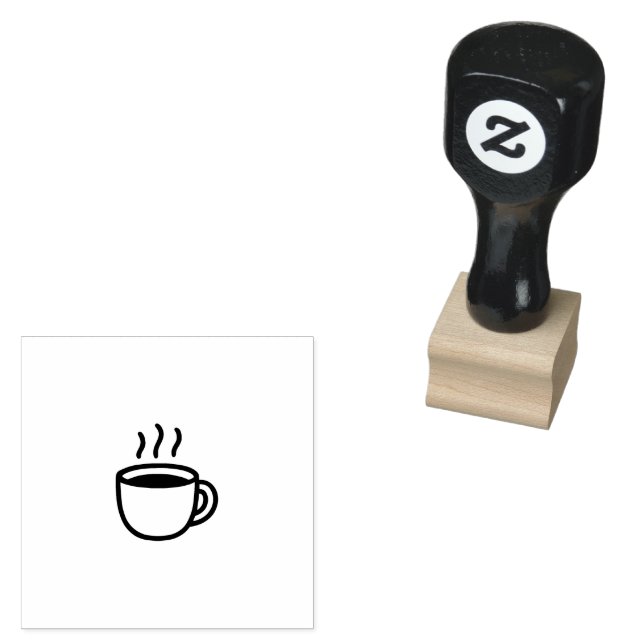 Carimbo de Borracha de Silhueta de Xícara de Café  (Carimbado)