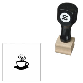 Carimbo de Borracha de Silhueta de Xícara de Café 
