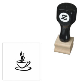 Carimbo de Borracha de Xícara de Café Boho Café