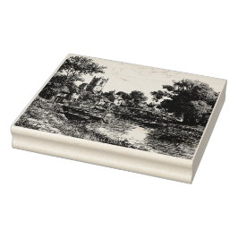 Carimbo De Borracha Dedham, Essex, Vintage Sketch