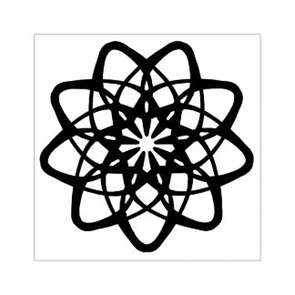 Carimbo De Borracha Dekoratives Muster in Rund in Mandala Variation