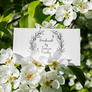 Carimbo De Borracha Delicar Wreath & Script Wildflower feitos à mão po