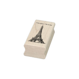 Carimbo De Borracha Desenho da Torre Eiffel Vintage #1