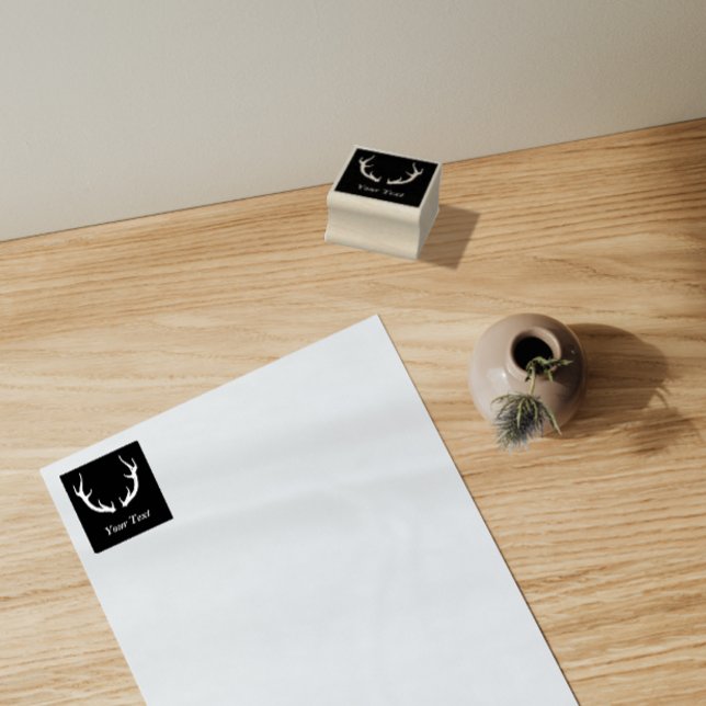 Carimbo De Borracha Design Simple Deer Antler (Criador carregado)