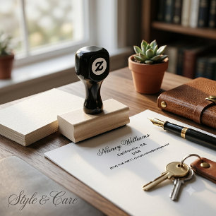 Carimbo De Borracha Detalhes de Contato Personalizados Estilo Empresar