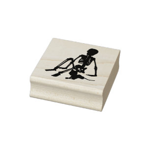 Carimbo De Borracha Dia da silhueta do gato de estimação do garoto esq