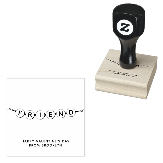 Carimbo De Borracha Dia de os namorados da pulseira de amizade fofinha (Carimbado)