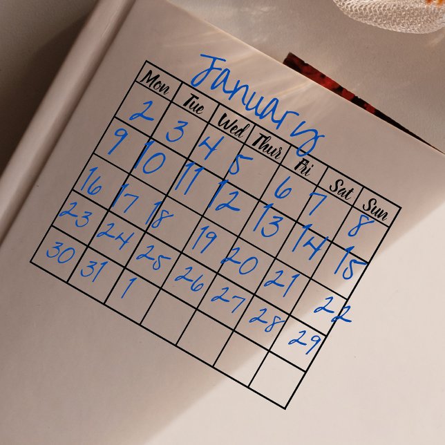 Carimbo De Borracha Diário de modelo de mês de vazio (Criador carregado)